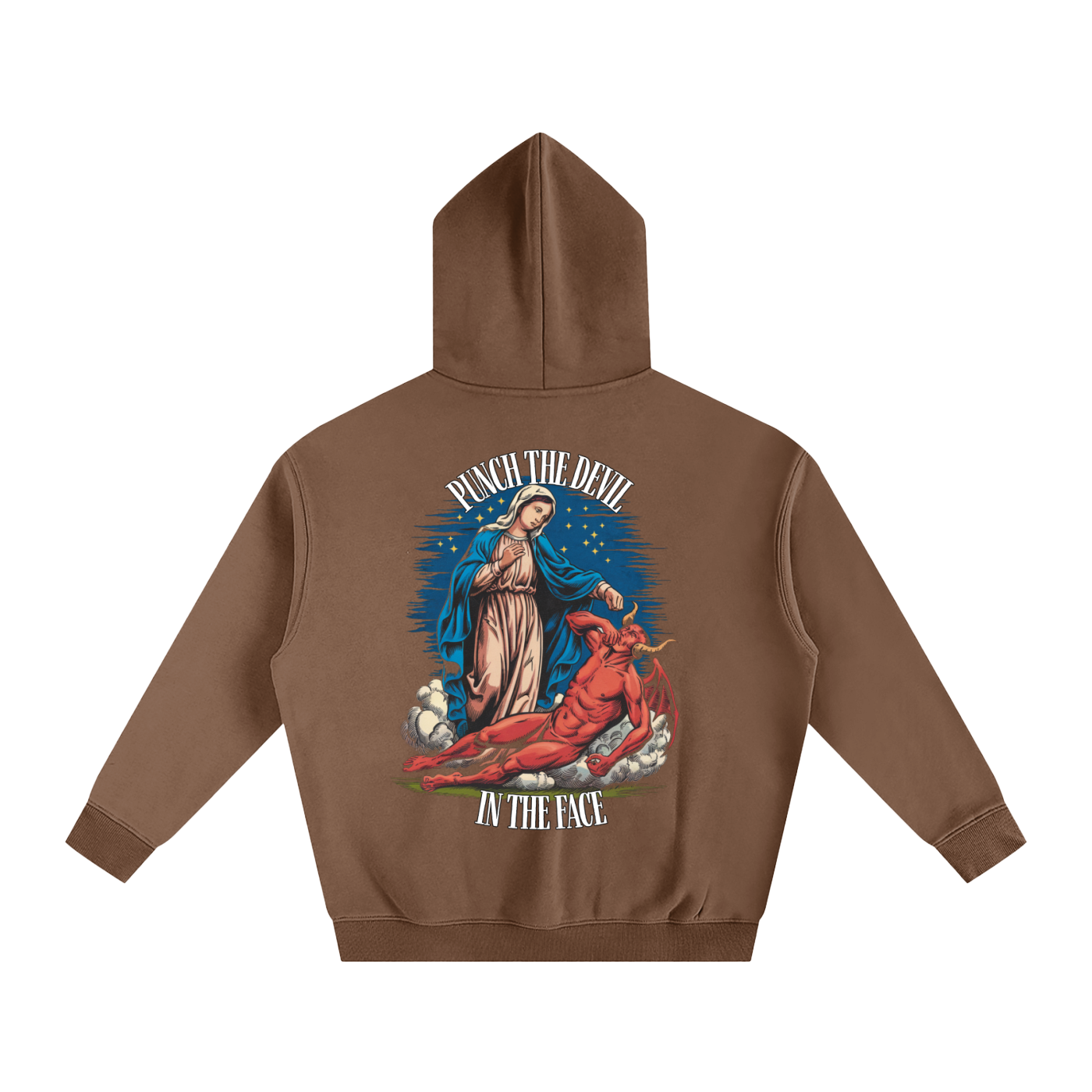 HAIL MARY FULL OF Grace - Punch the devil in the face - Oversize Fleeced Hoodie