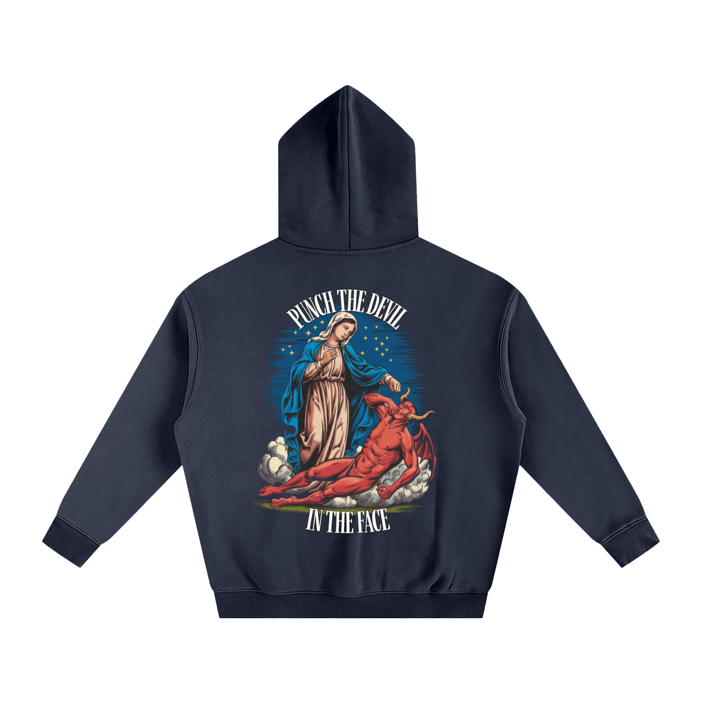 HAIL MARY FULL OF Grace - Punch the devil in the face - Oversize Fleeced Hoodie