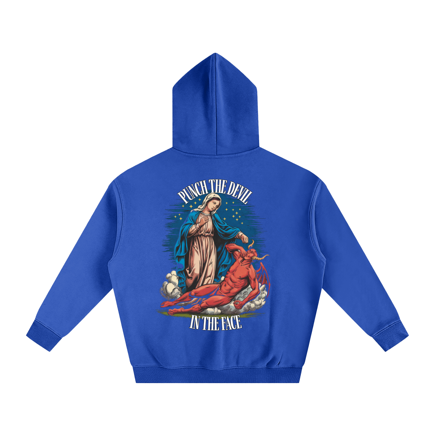 HAIL MARY FULL OF Grace - Punch the devil in the face - Oversize Fleeced Hoodie