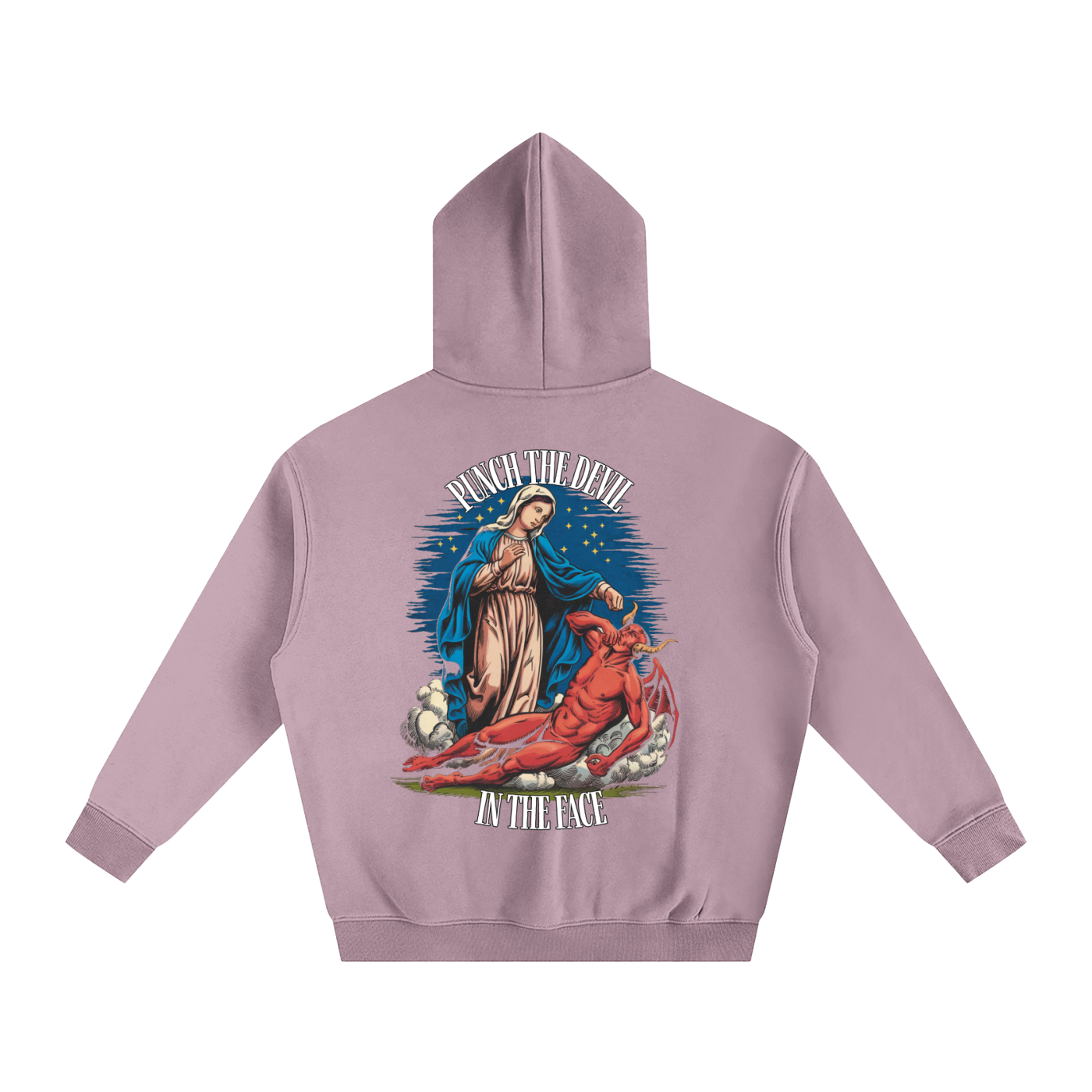 HAIL MARY FULL OF Grace - Punch the devil in the face - Oversize Fleeced Hoodie