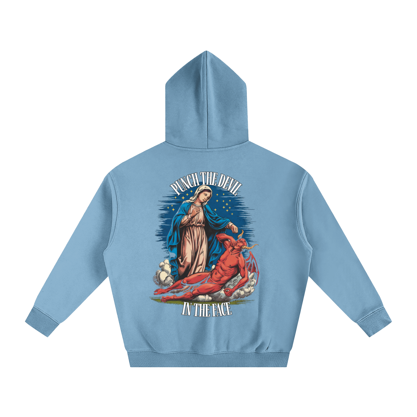 HAIL MARY FULL OF Grace - Punch the devil in the face - Oversize Fleeced Hoodie