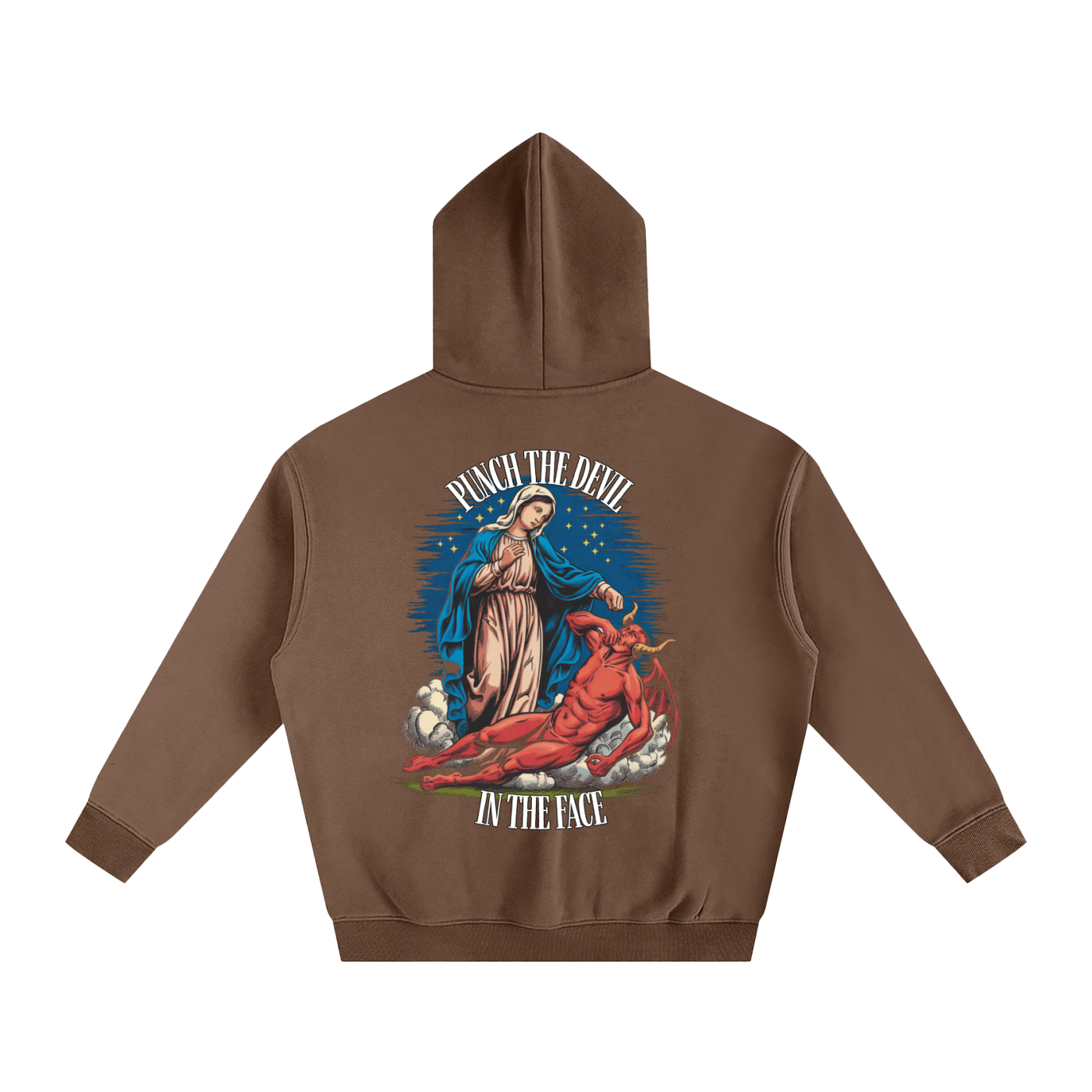 HAIL MARY FULL OF Grace - Punch the devil in the face - Oversize Fleeced Hoodie