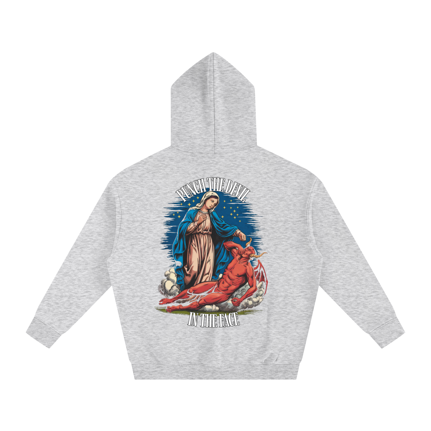 HAIL MARY FULL OF Grace - Punch the devil in the face - Oversize Fleeced Hoodie