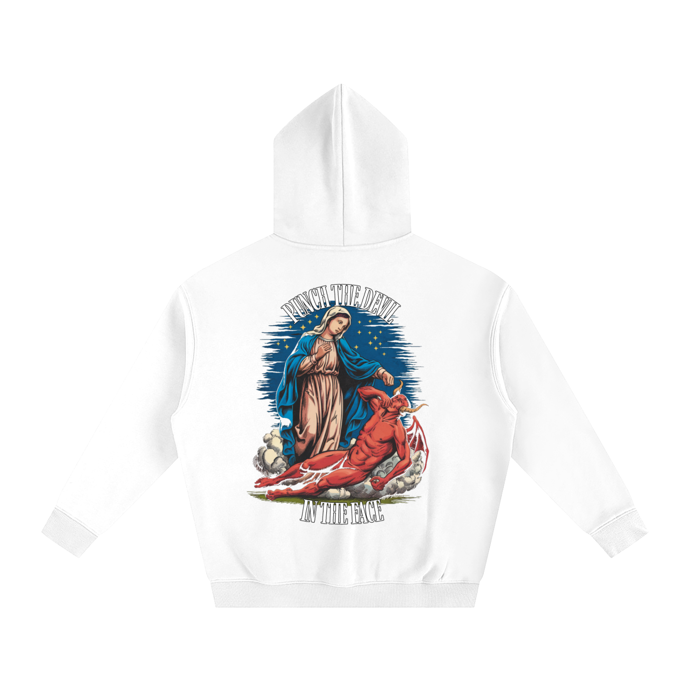 HAIL MARY FULL OF Grace - Punch the devil in the face - Oversize Fleeced Hoodie