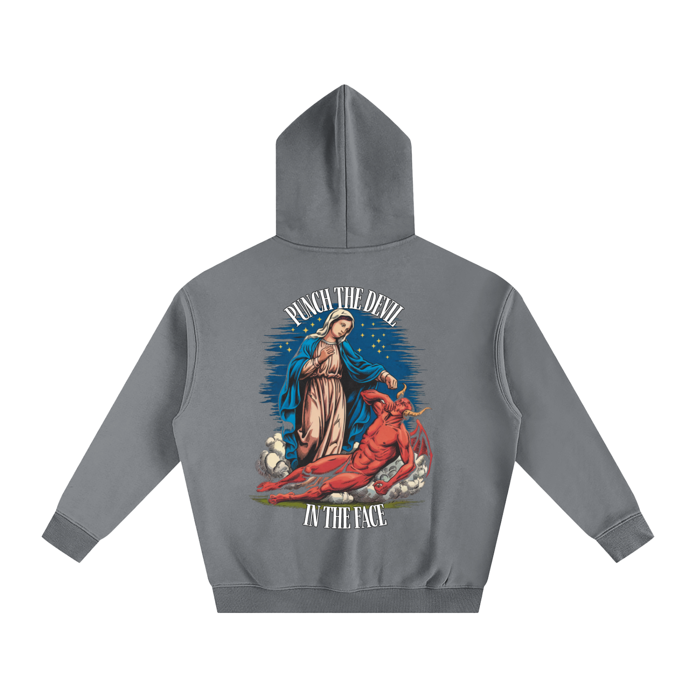 HAIL MARY FULL OF Grace - Punch the devil in the face - Oversize Fleeced Hoodie