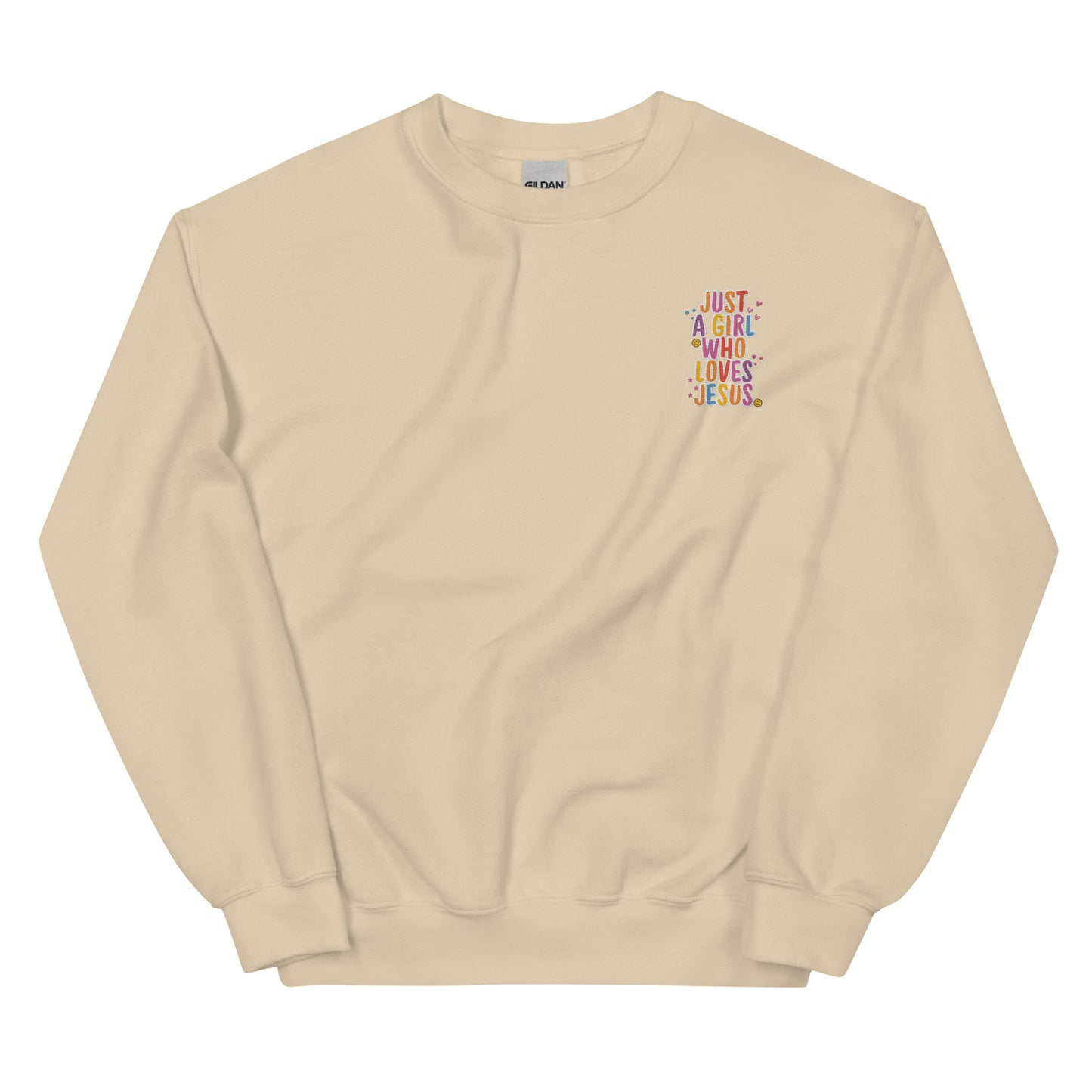 Just a Girl , Who LOVES JESUS - EMBROIDERY Unisex Sweatshirt