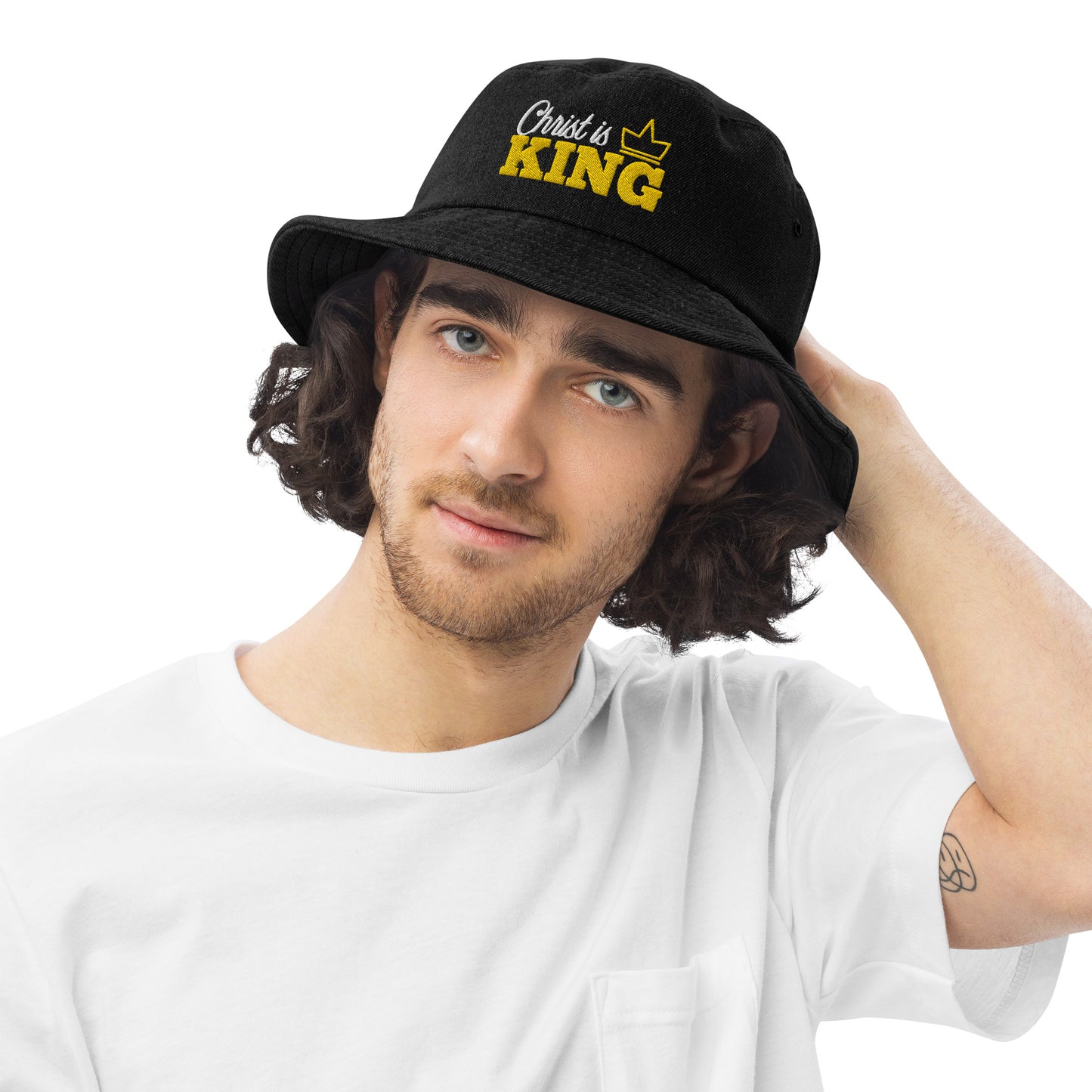 Christ is King! Denim bucket hat