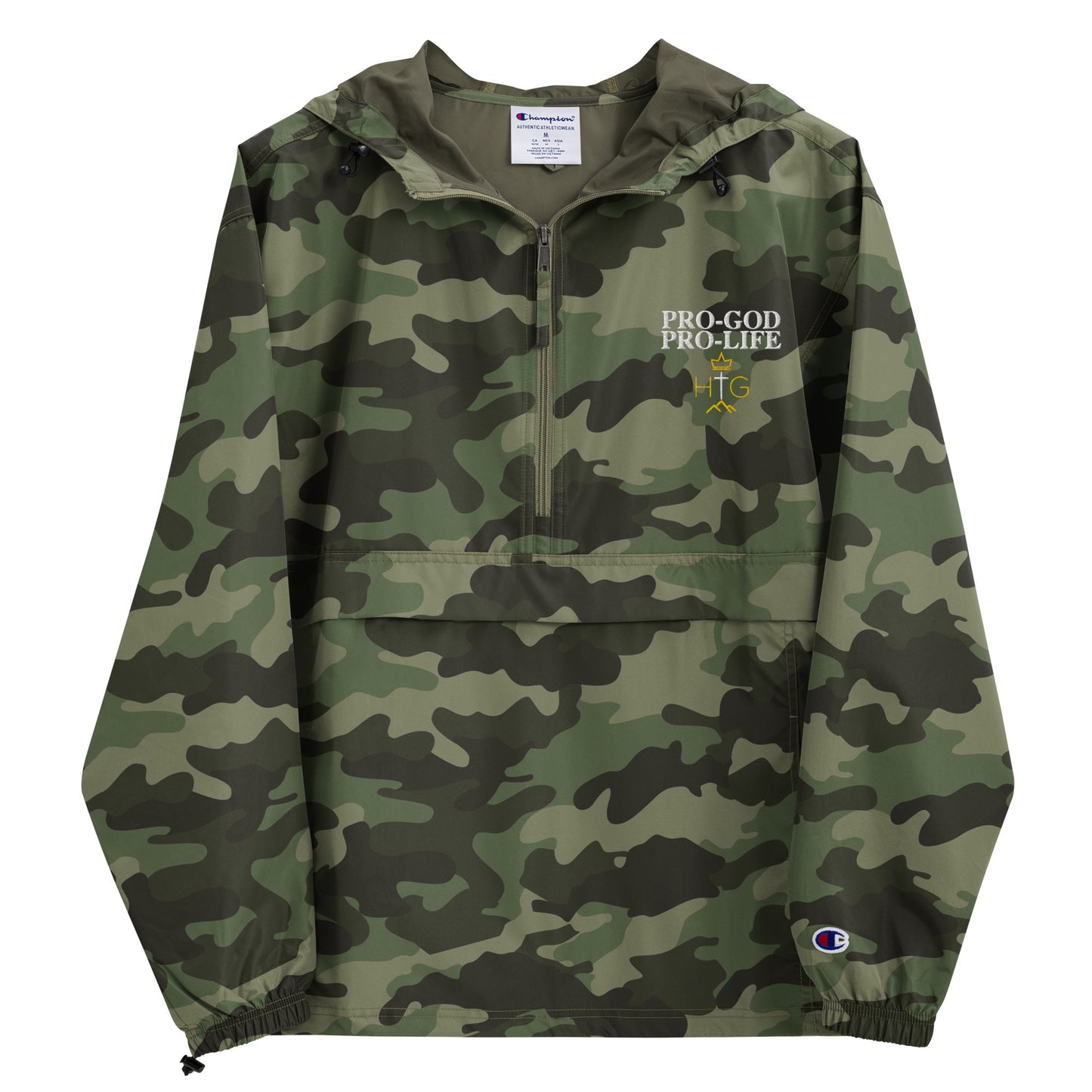 Pro-God Pro- Life - Embroidered Champion Packable Jacket