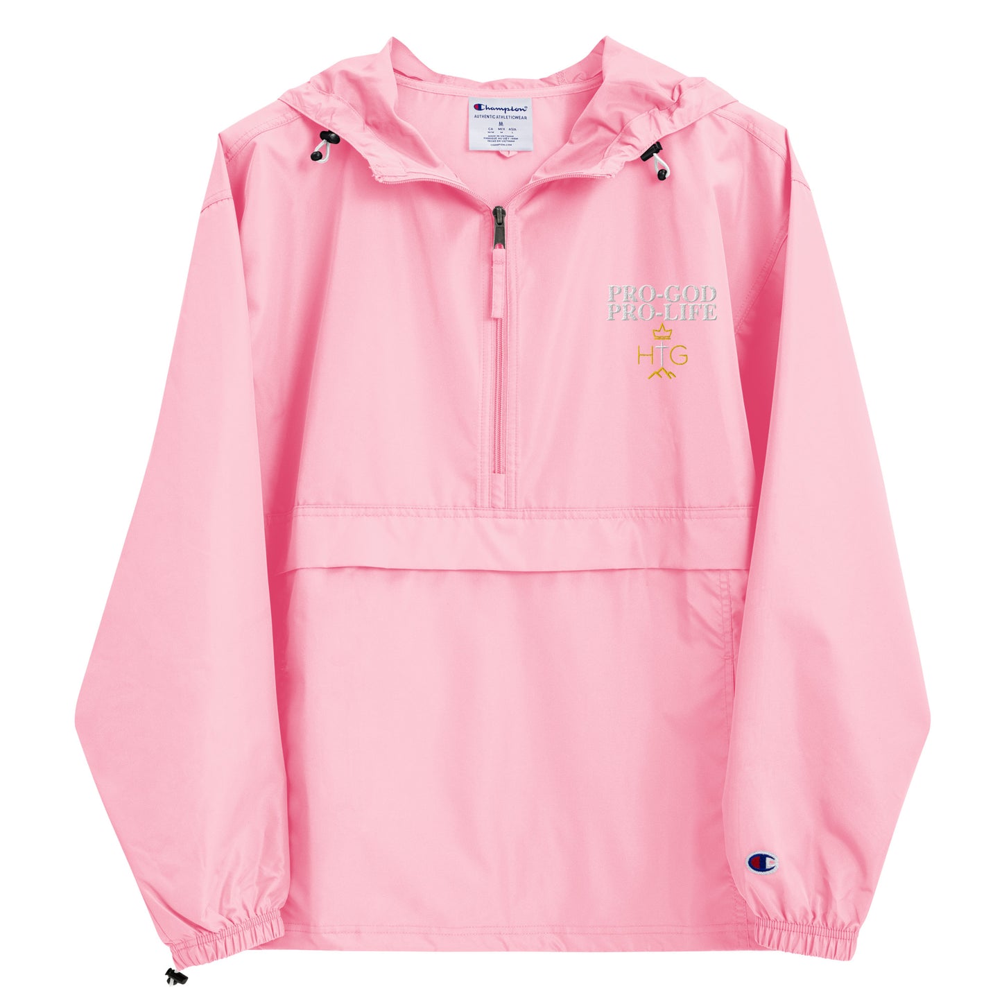 Pro-God Pro- Life - Embroidered Champion Packable Jacket