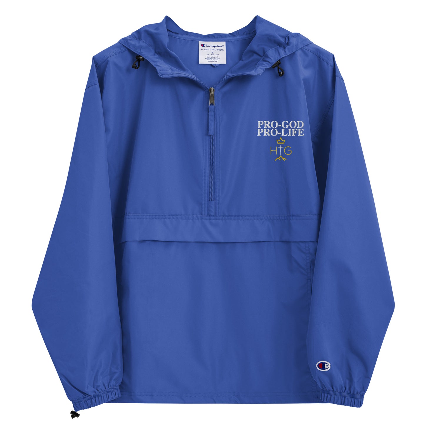 Pro-God Pro- Life - Embroidered Champion Packable Jacket