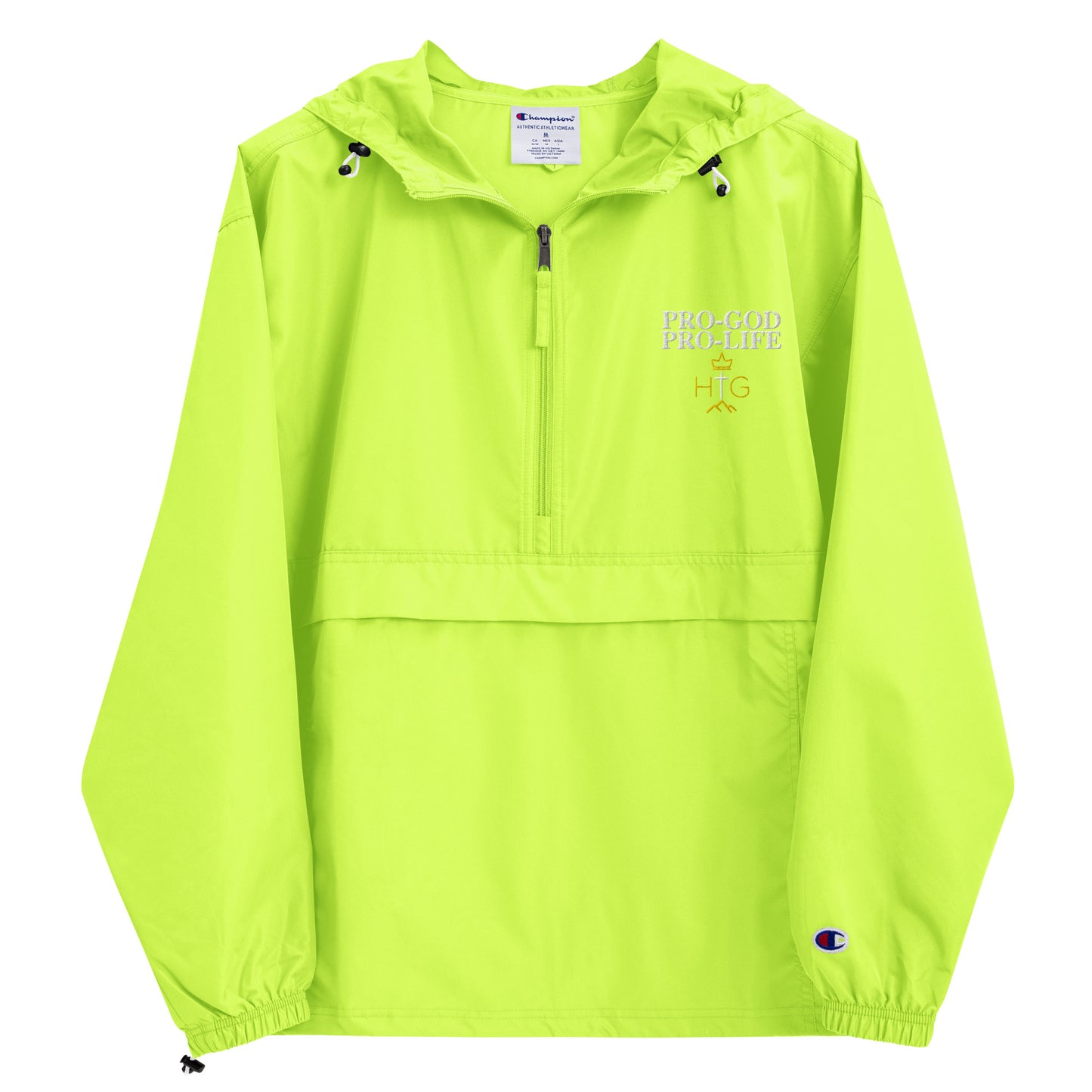 Pro-God Pro- Life - Embroidered Champion Packable Jacket