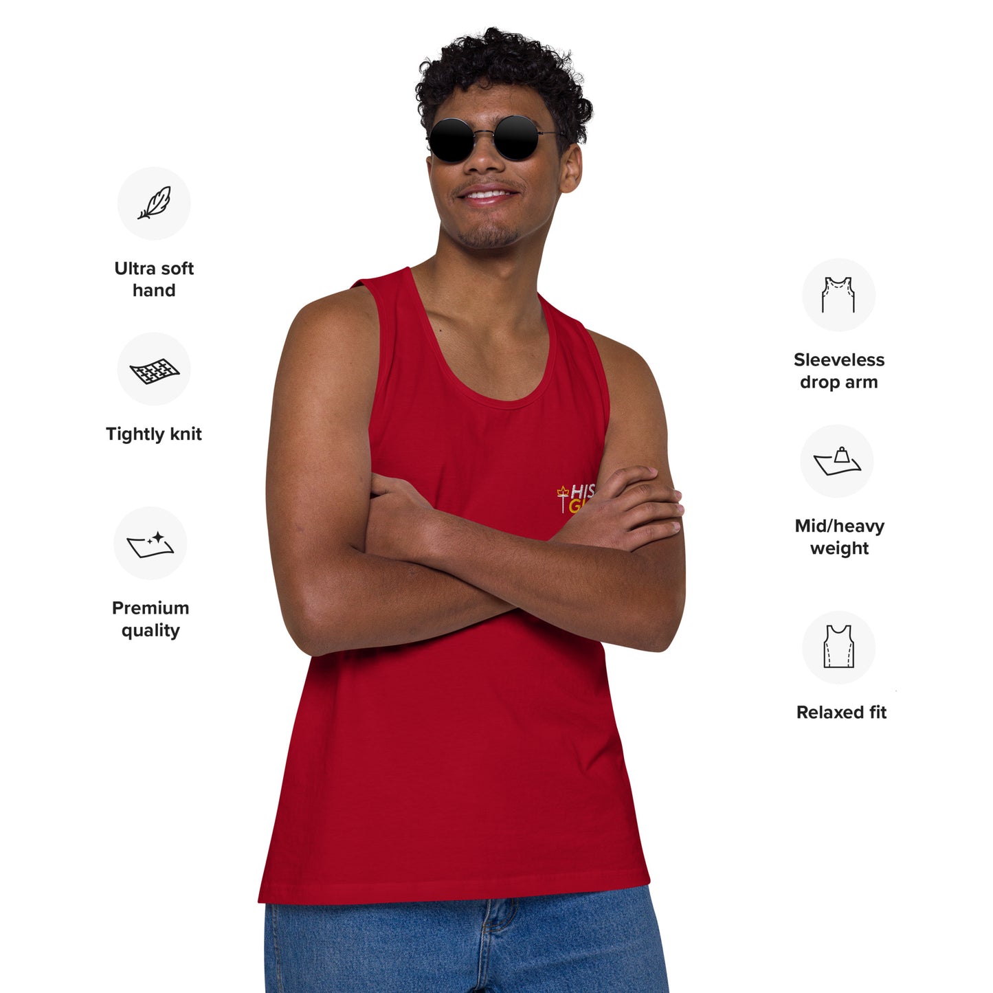 His Glory 3.0 - NEW - Embroidery - Men’s premium tank top