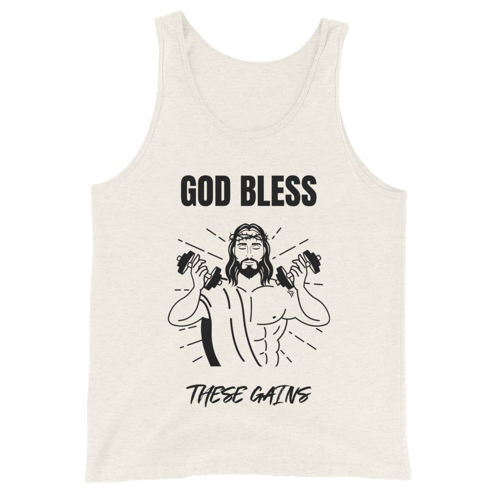 God Bless These Gains - Unisex Tank Top