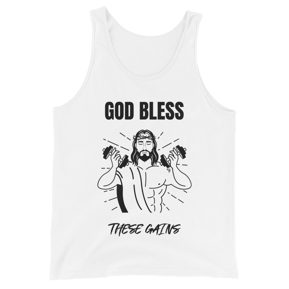 God Bless These Gains - Unisex Tank Top
