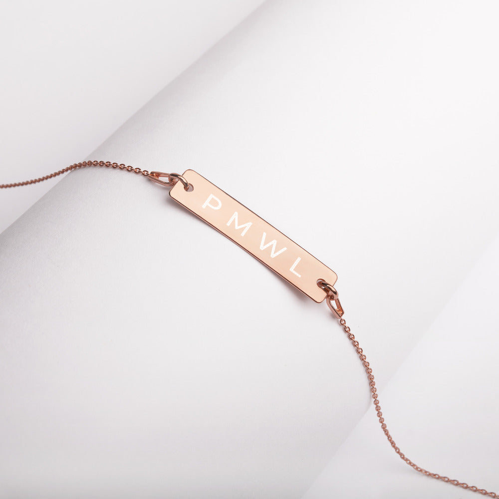 PRAY MORE WORRY LESS - Engraved Silver Bar Chain Necklace