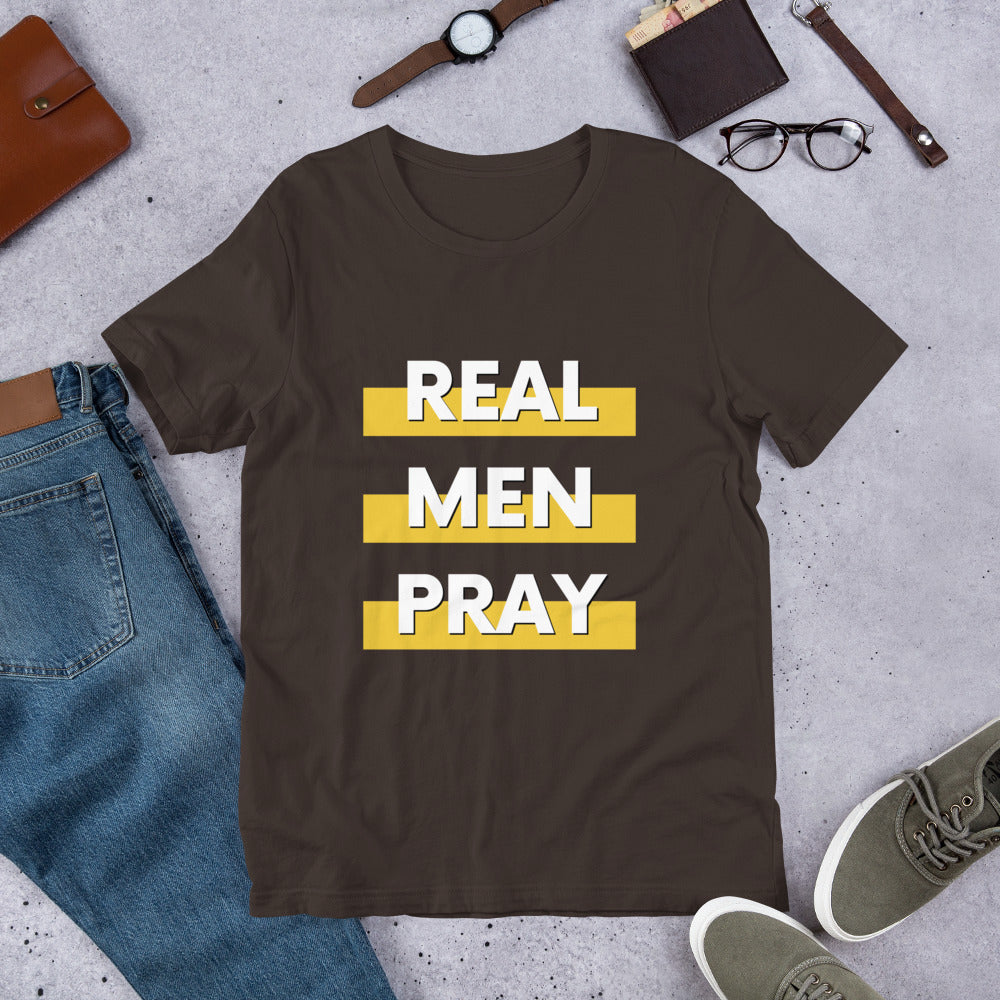 Real Men Pray - Short-Sleeve Men's T-Shirt