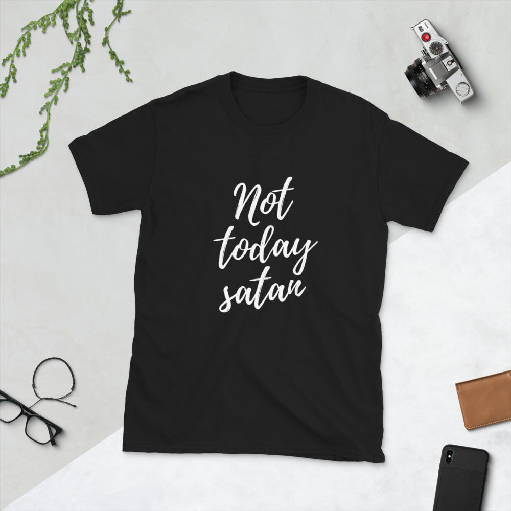 Spiritual Armor: 'Not Today Satan' T-Shirt for Faithful Believers (Unisex)