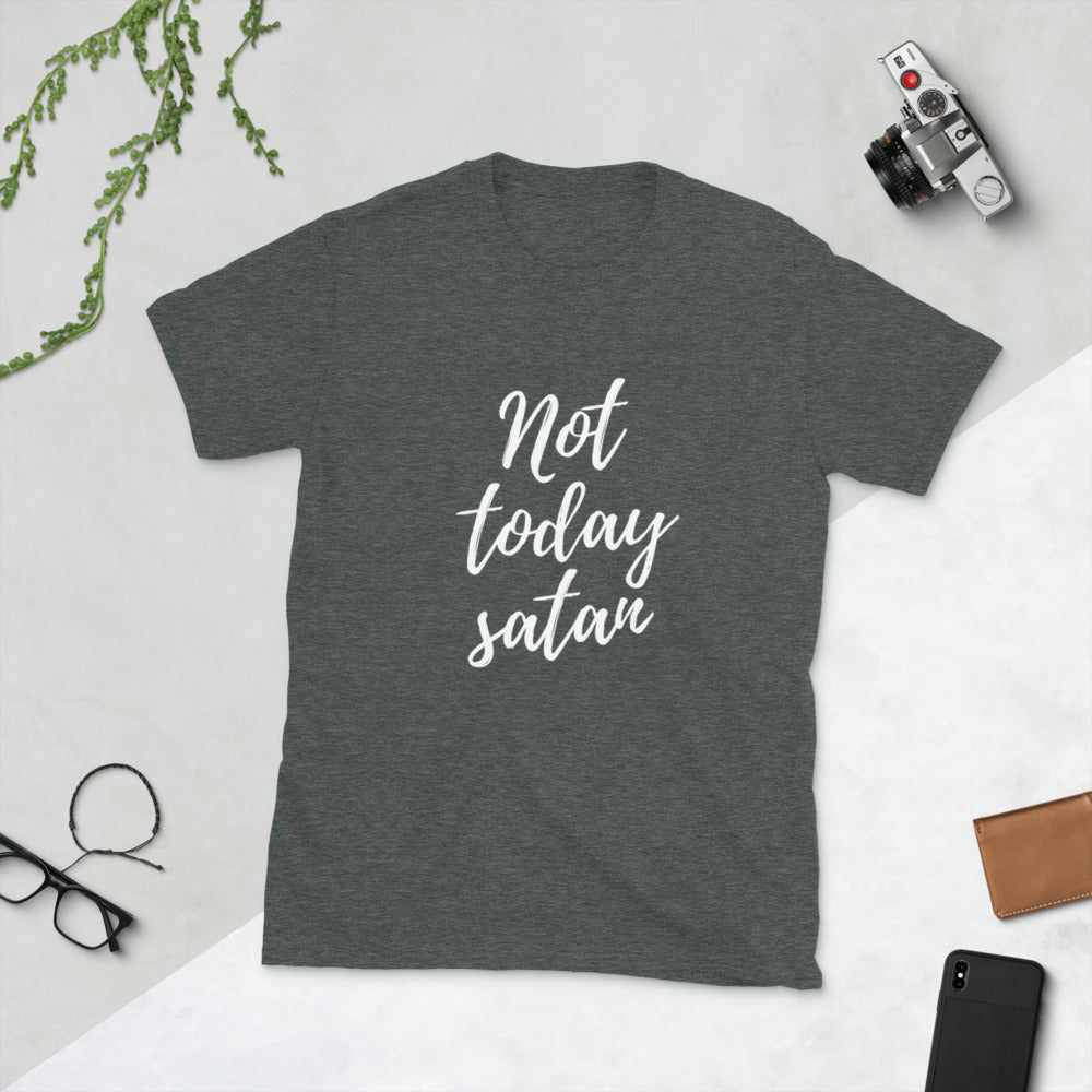 Spiritual Armor: 'Not Today Satan' T-Shirt for Faithful Believers (Unisex)