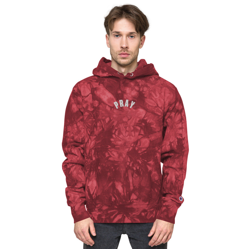 PRAY - Unisex Champion tie-dye hoodie