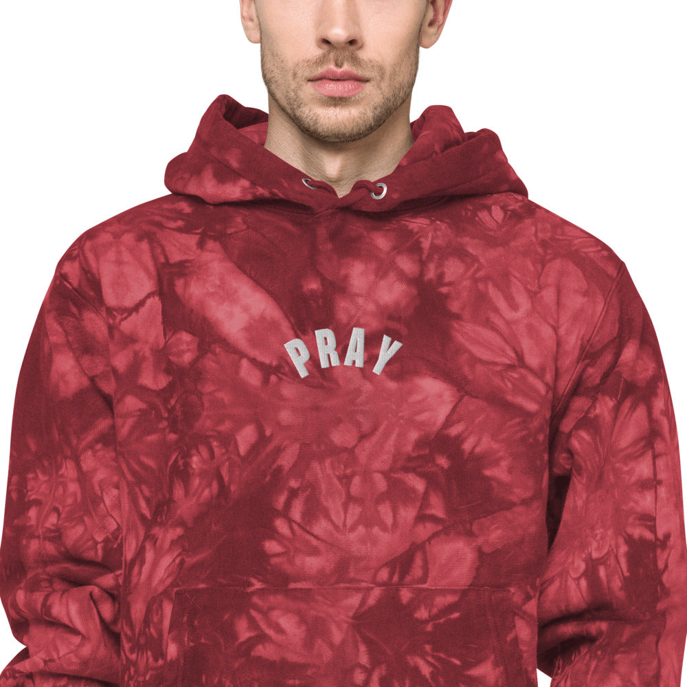 PRAY - Unisex Champion tie-dye hoodie