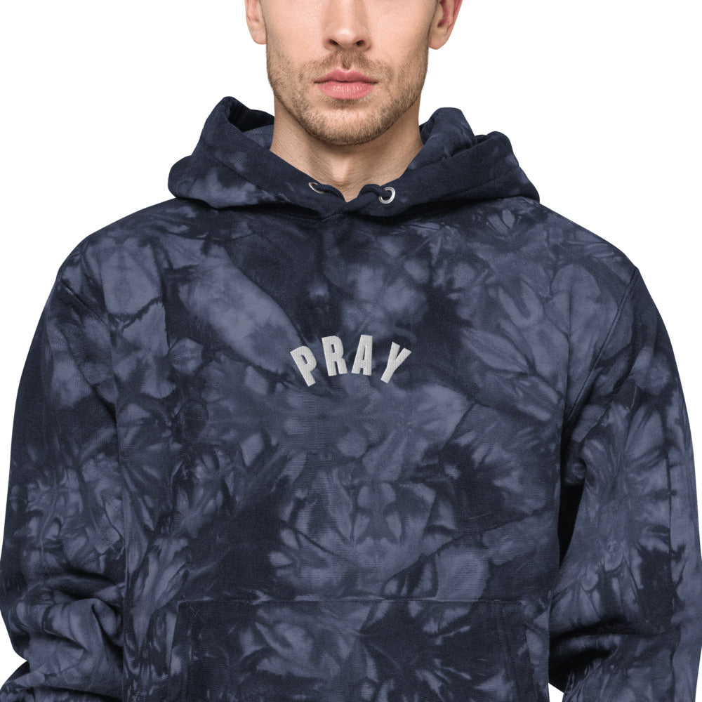 PRAY - Unisex Champion tie-dye hoodie