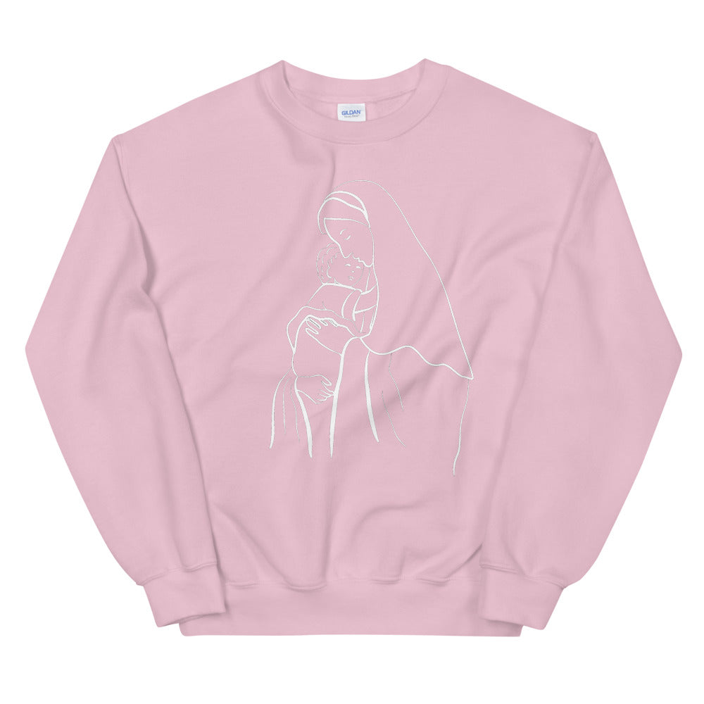 Motherly Love: Mary and Baby Jesus Sweatshirt for Faithful Believers (Unisex)
