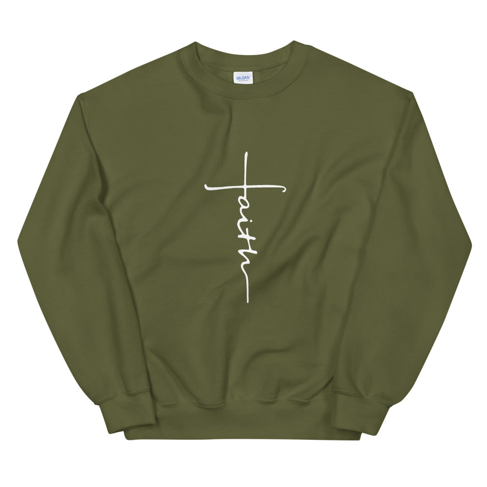 FAITH - Wht - Unisex Sweatshirt