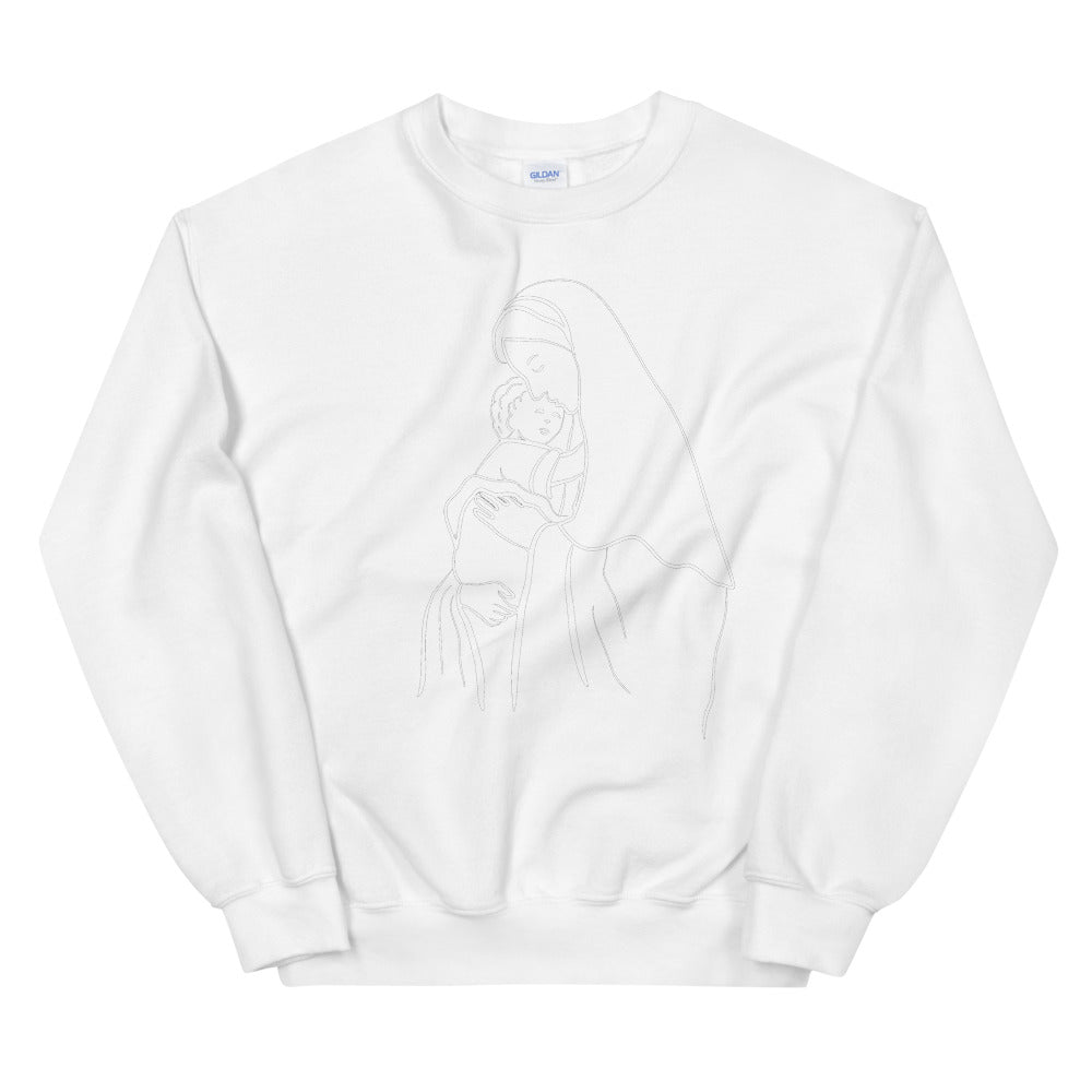 Motherly Love: Mary and Baby Jesus Sweatshirt for Faithful Believers (Unisex)