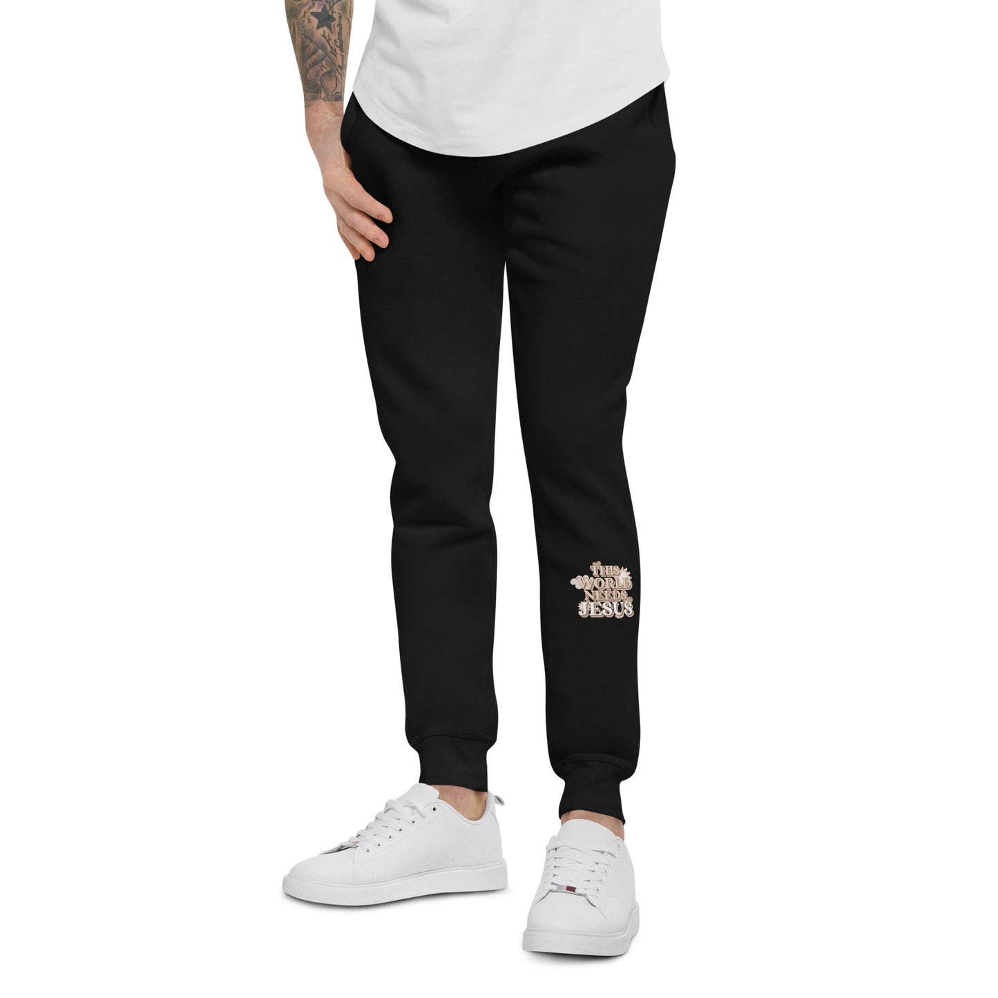 This World Needs Jesus - Unisex fleece sweatpants