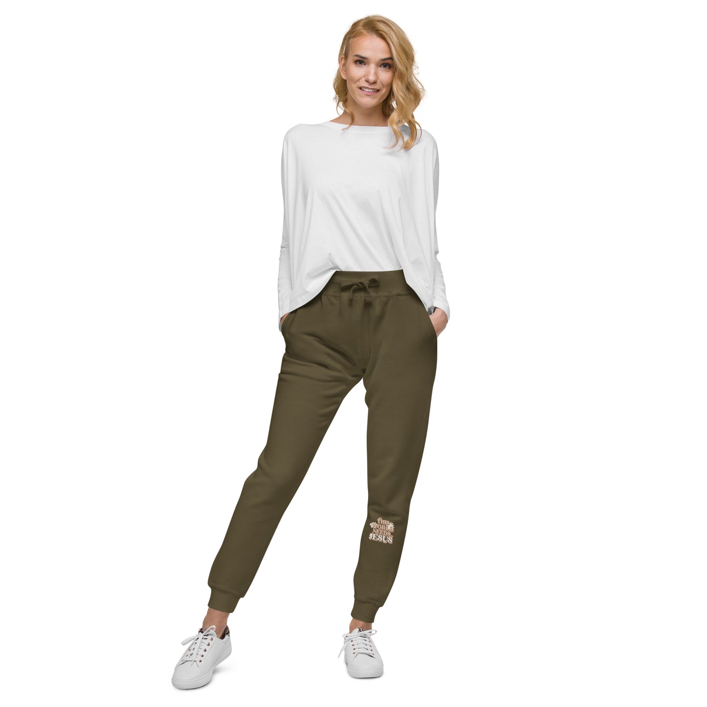 This World Needs Jesus - Unisex fleece sweatpants