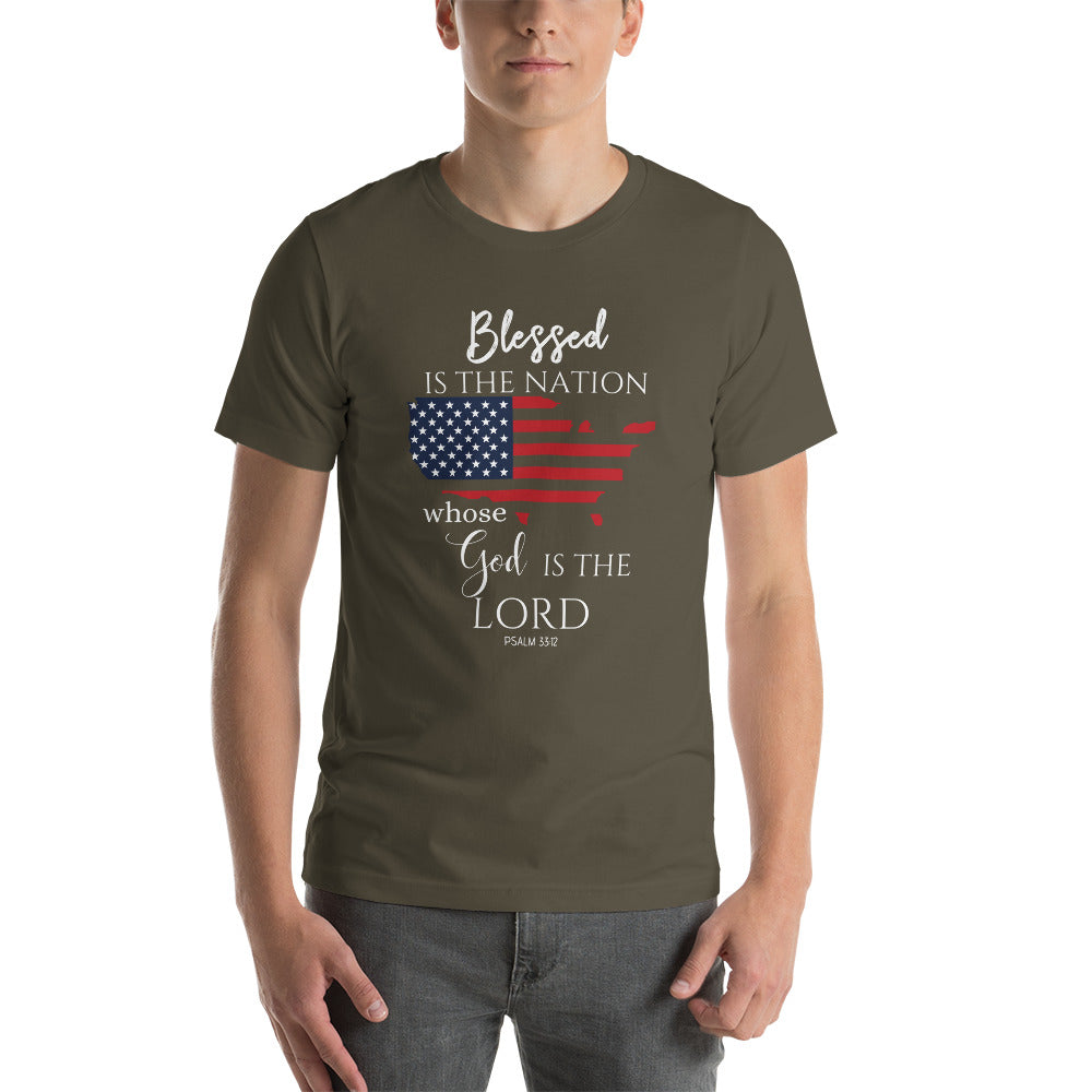 BLESSED IS THE NATION - NEW - Short-Sleeve Unisex T-Shirt