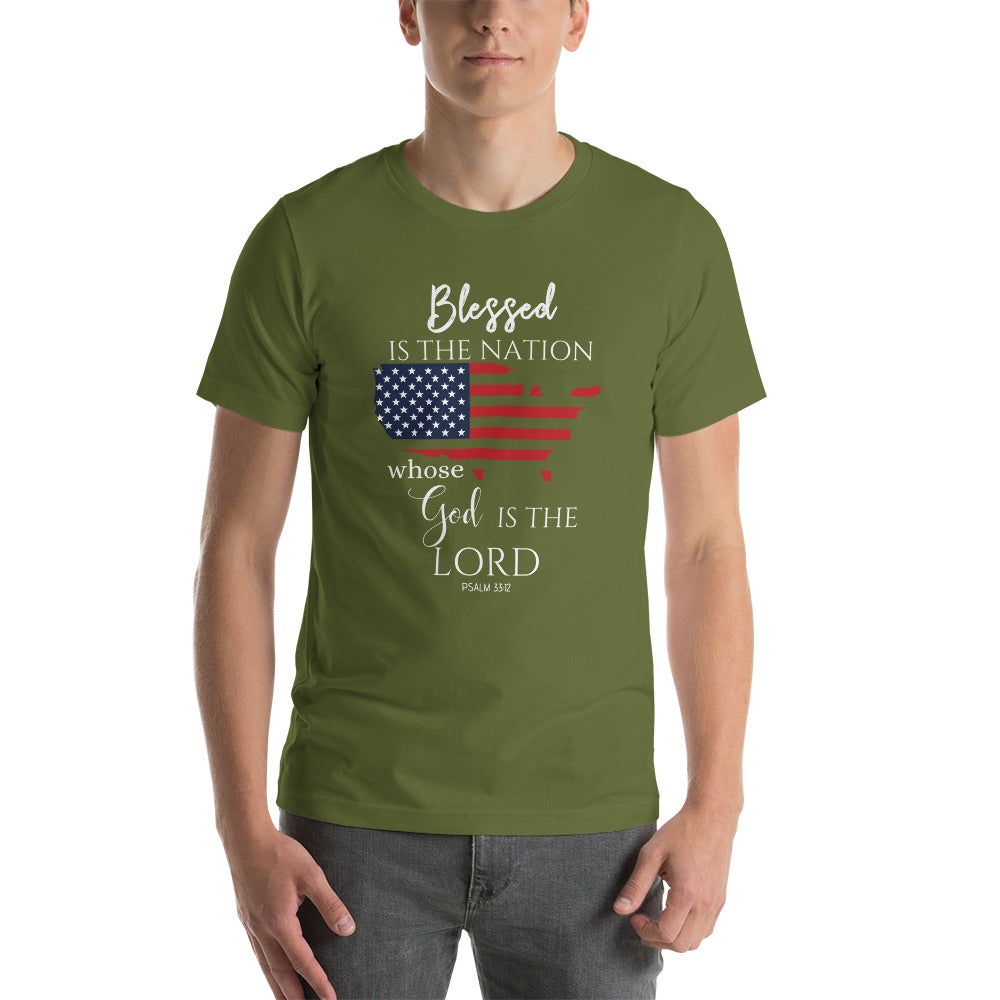 BLESSED IS THE NATION - NEW - Short-Sleeve Unisex T-Shirt