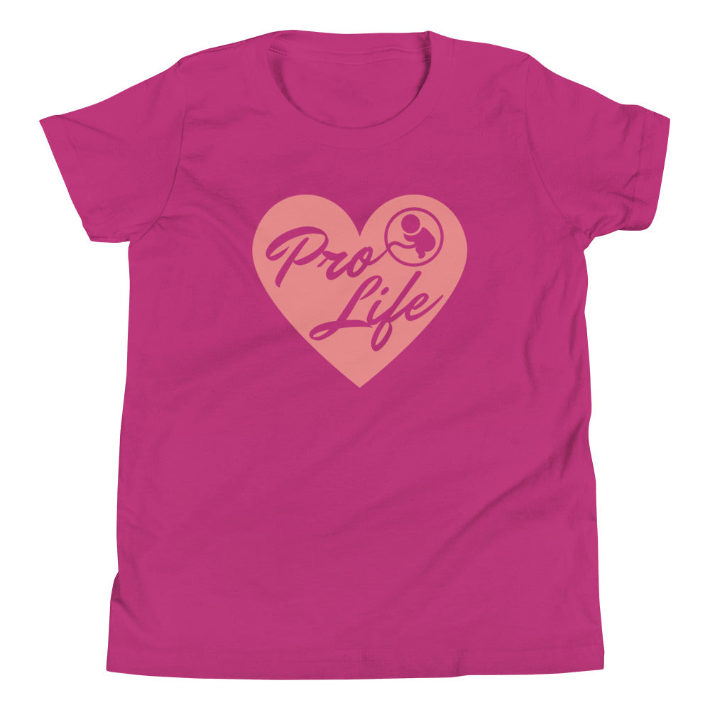 ProLife and Proud - Heart - Youth Short Sleeve T-Shirt