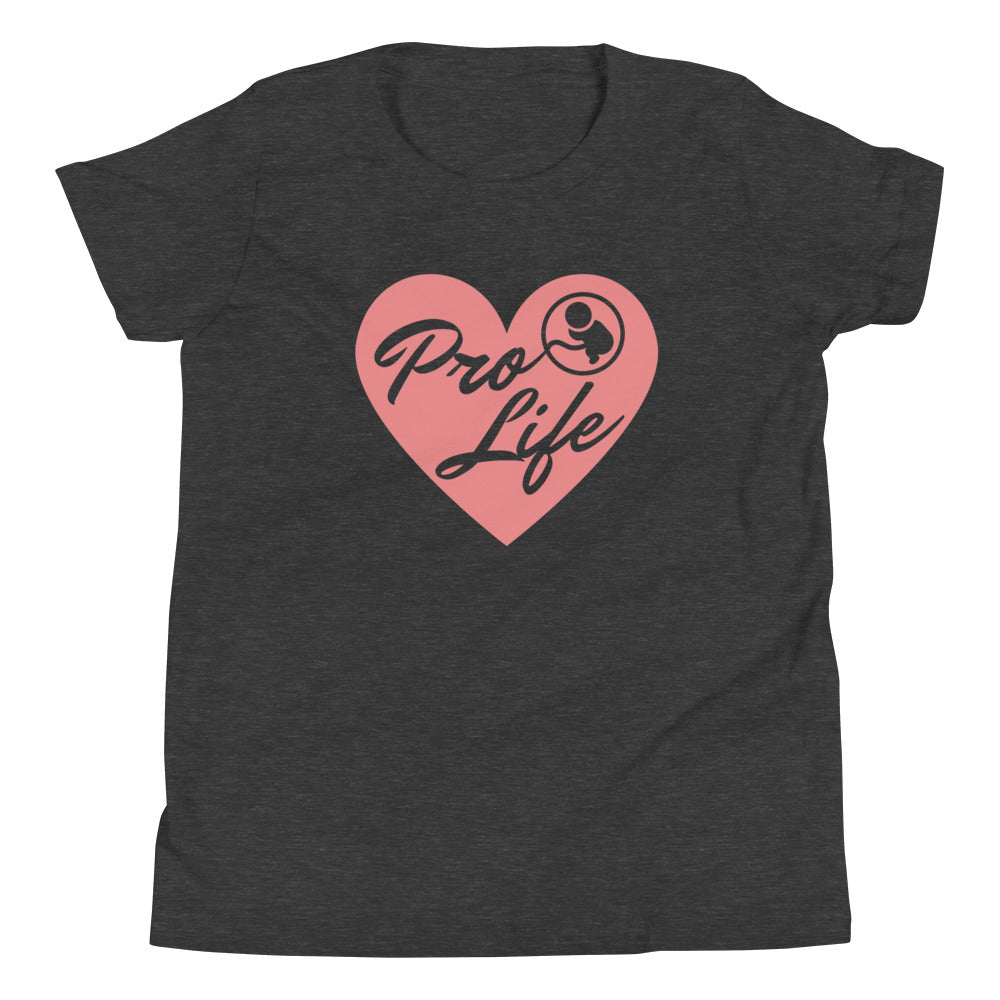 ProLife and Proud - Heart - Youth Short Sleeve T-Shirt