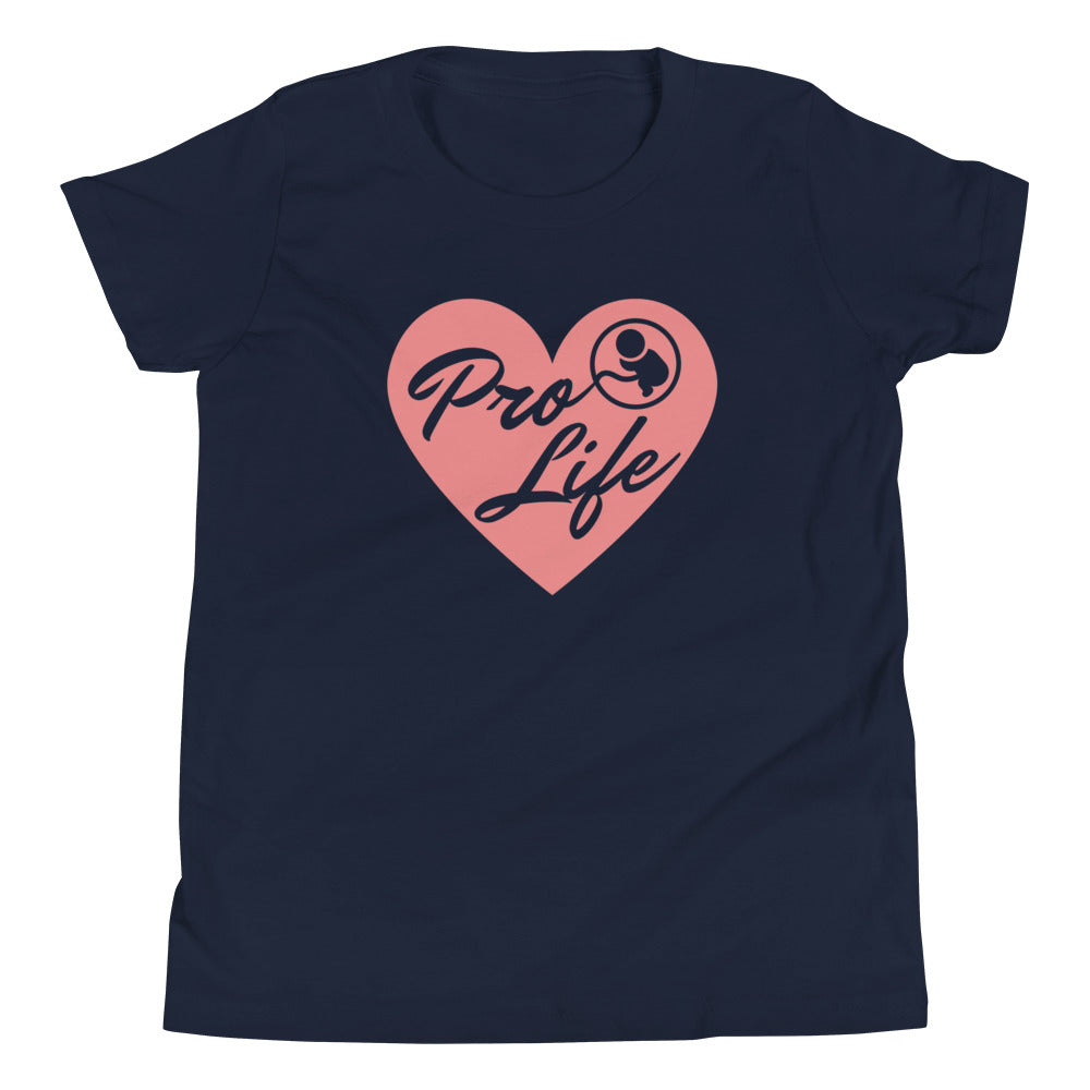 ProLife and Proud - Heart - Youth Short Sleeve T-Shirt