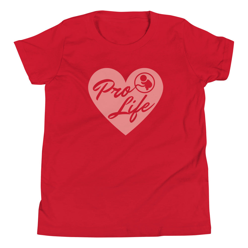 ProLife and Proud - Heart - Youth Short Sleeve T-Shirt