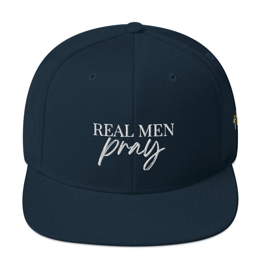 Faithful Strength: 'Real Men Pray' Snapback Hat for Devout Believers