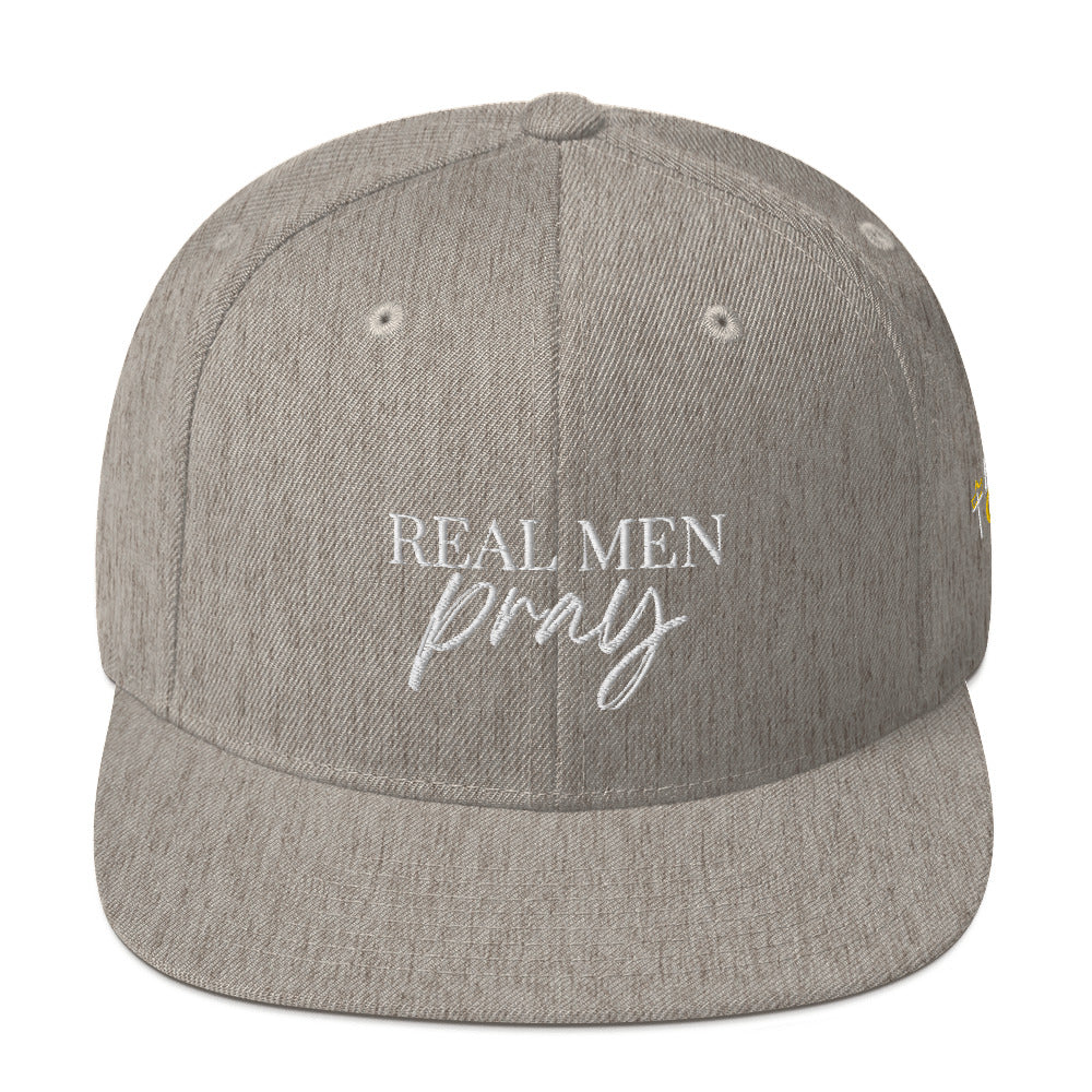 Faithful Strength: 'Real Men Pray' Snapback Hat for Devout Believers