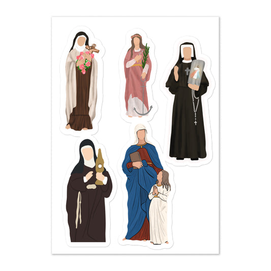 top-5-female-saints-Sticker sheet