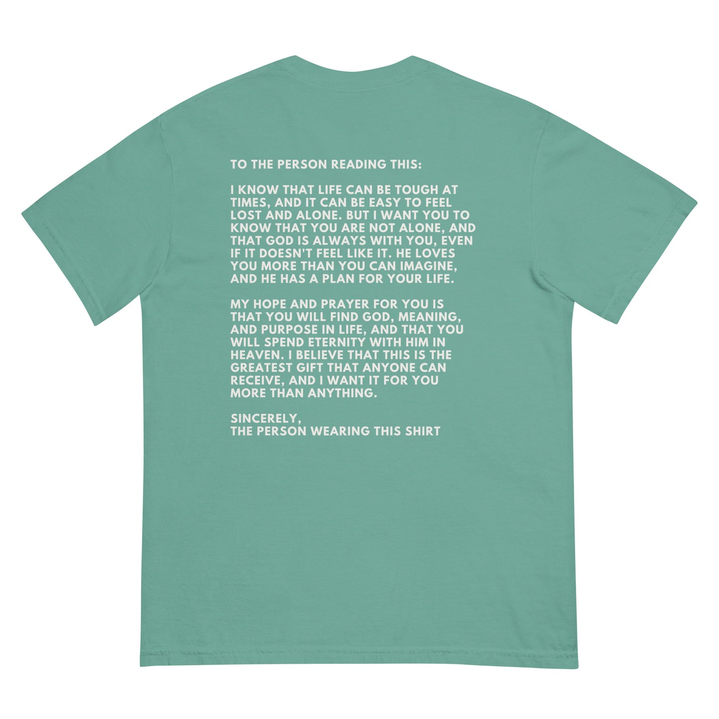 To the Person Reading (God's Love for You) - (Mult. Colors) Men’s garment-dyed heavyweight t-shirt-Oversized Style