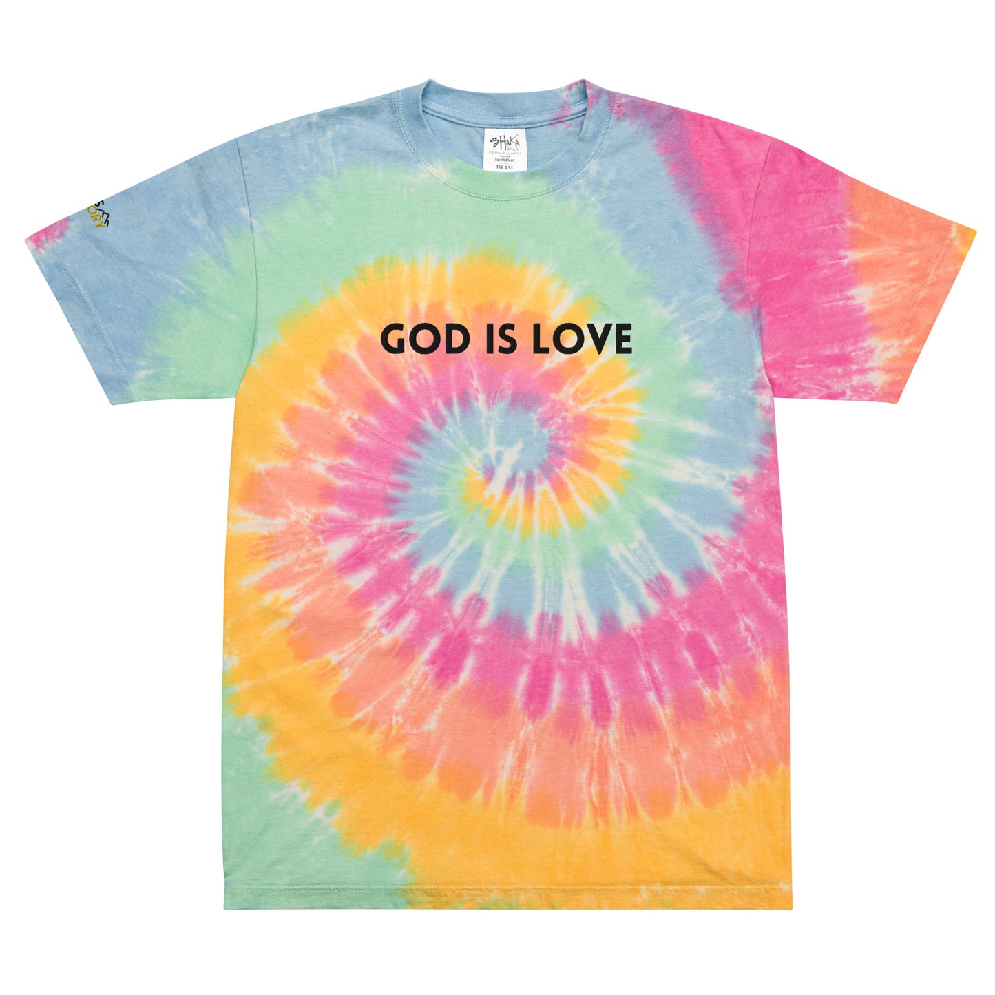 Vibrant Tie Dye Shirt: Embrace the Power of Love: 'God is Love' Design (Oversized)