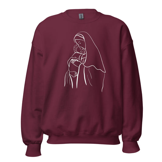 Motherly Love: Mary and Baby Jesus Sweatshirt for Faithful Believers (Unisex)