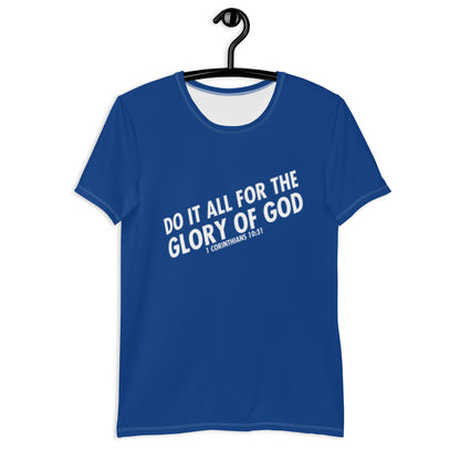 Do it All for the Glory of God - Blue - All-Over Print Men's Athletic T-shirt