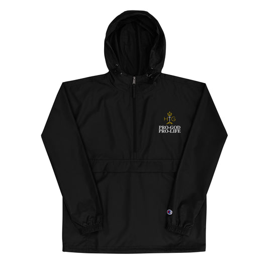 Pro God Pro Life - Logo Top - Embroidered Champion Packable Jacket