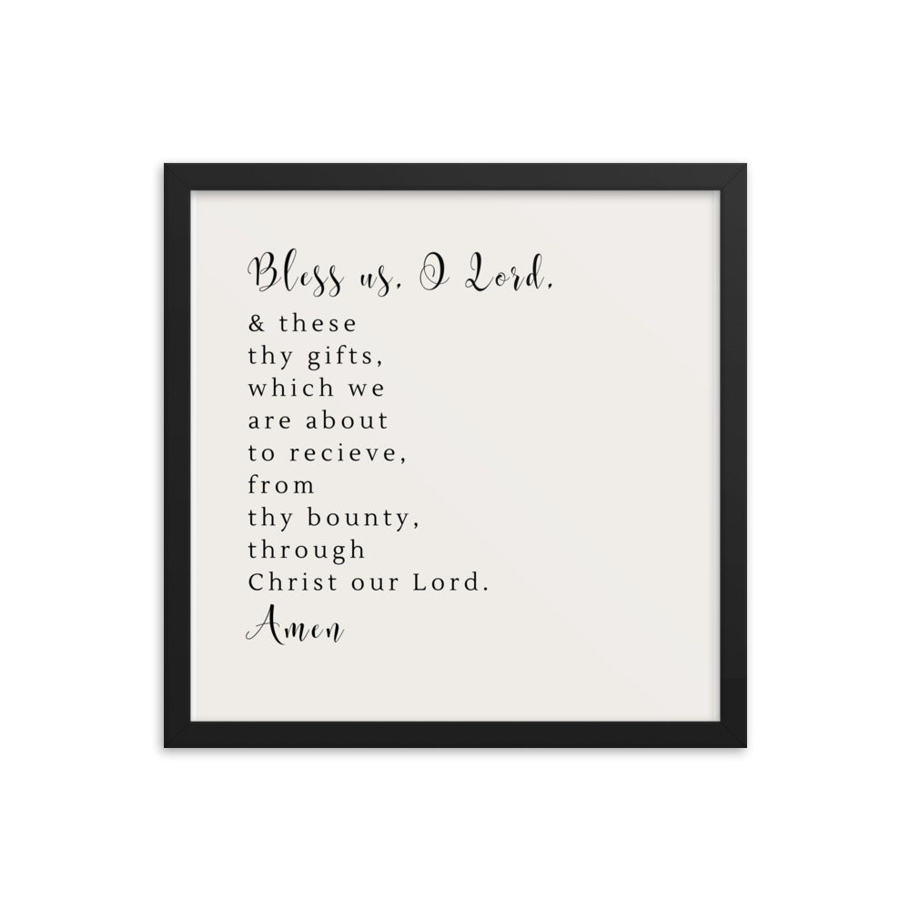 Bless Us, O Lord, Prayer Before Meals - Framed poster