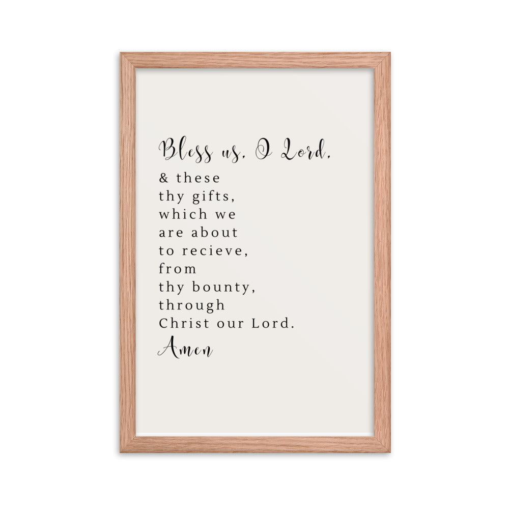 Bless Us, O Lord, Prayer Before Meals - Framed poster