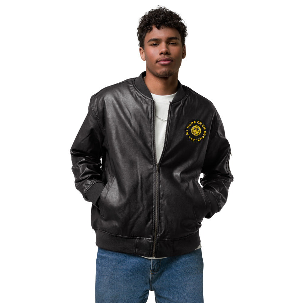 All My Hope is In Jesus - Leather Bomber Jacket – His Glory Co.