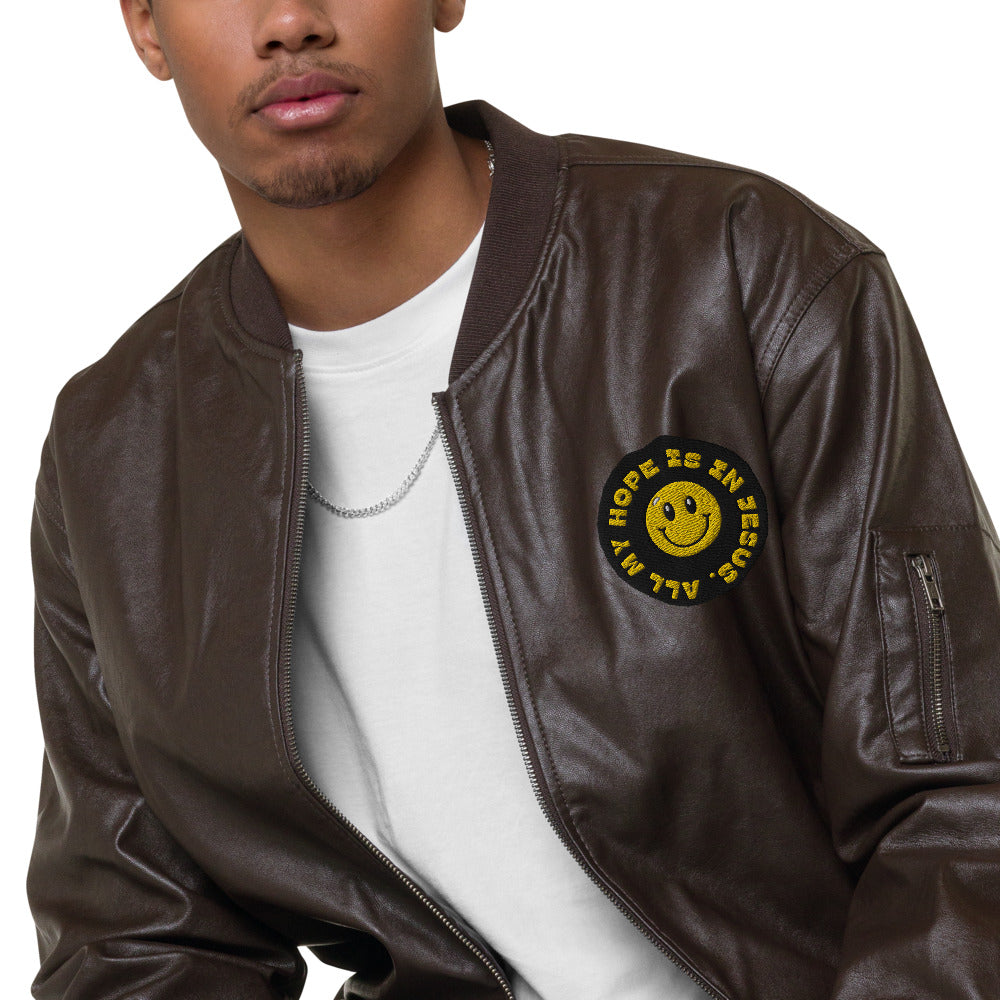 Leather ma1 outlet bomber jacket