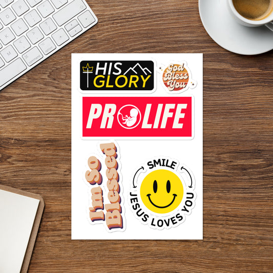 His Glory 3.0 - NEW - Blessed - ProLIFE - Sticker sheet