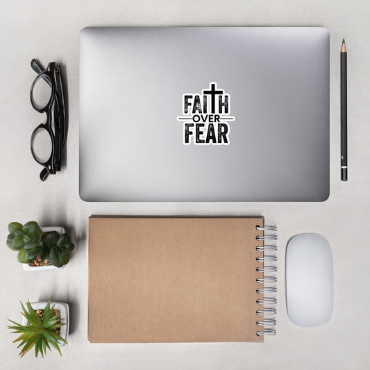 FAITH OVER FEAR - Bubble-free stickers